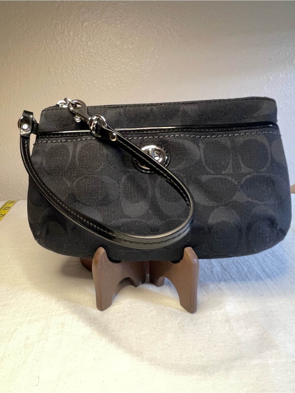 Coach Signature Jacquard Turnlock Pocket Wristlet